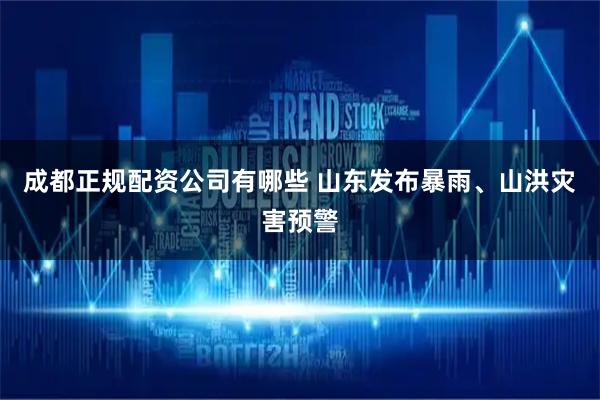 成都正规配资公司有哪些 山东发布暴雨、山洪灾害预警